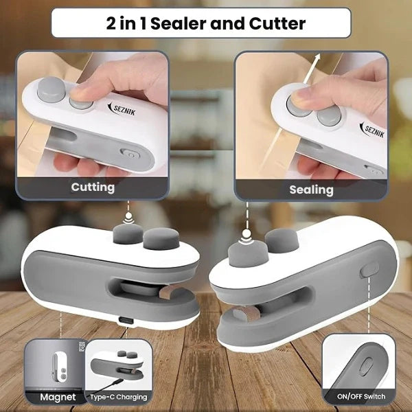 Portable Mini Bag Sealer – USB Rechargeable Heat Sealing Machine