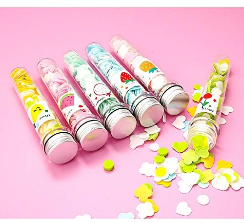Mini Touch 6Pcs Travel Soft Paper Soap Flower Design Tube Shape Bottle (Assorted/Random Colour)