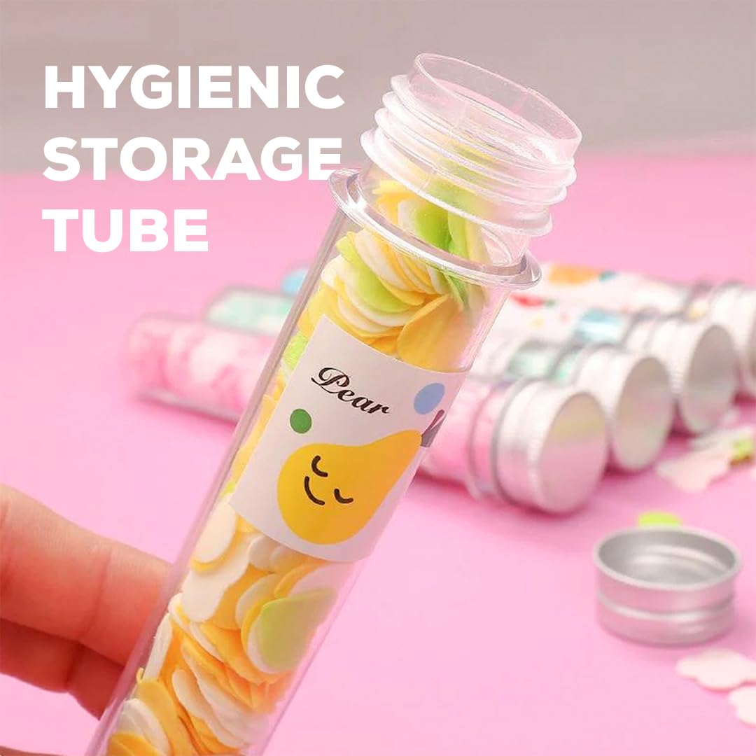 Mini Touch 6Pcs Travel Soft Paper Soap Flower Design Tube Shape Bottle (Assorted/Random Colour)