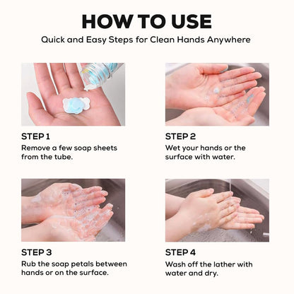 Mini Touch 6Pcs Travel Soft Paper Soap Flower Design Tube Shape Bottle (Assorted/Random Colour)