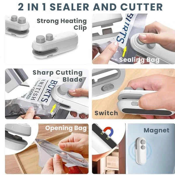 Mini Heat Sealer + USB Air Cooler Fan – Combo Offer for Home & Travel