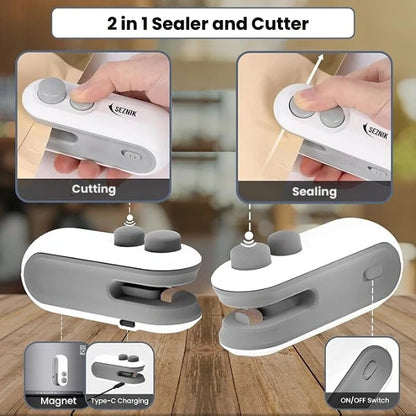 Portable Mini Bag Sealer – USB Rechargeable Heat Sealing Machine