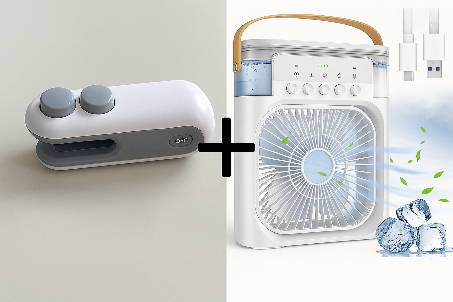 Mini Heat Sealer + USB Air Cooler Fan – Combo Offer for Home & Travel