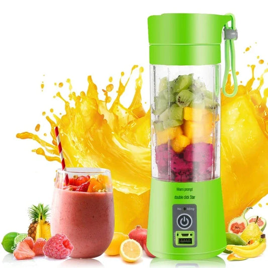 Portable USB Rechargeable Mini Juicer – 6 Blade Stainless Steel, 380 ml Travel Blender